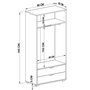 Hanah Home Armario 90 Cm 1600-015 Nogal Claro y Blanco